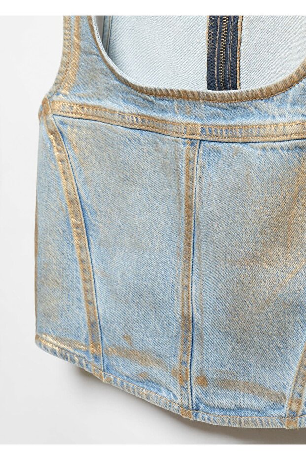 Folyo Denim Bluz - 8