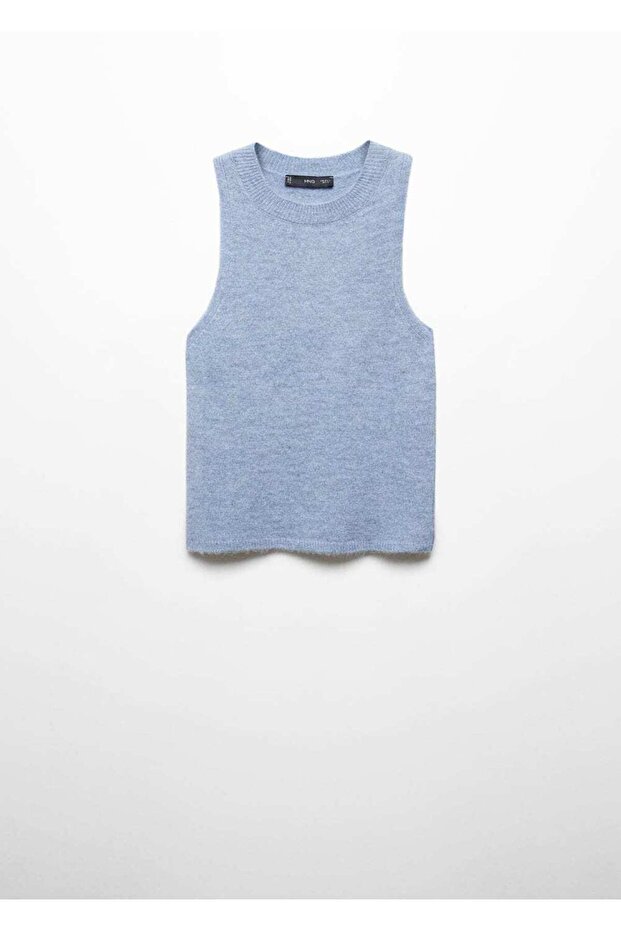 Yuvarlak Yakalı Triko Bluz - 3