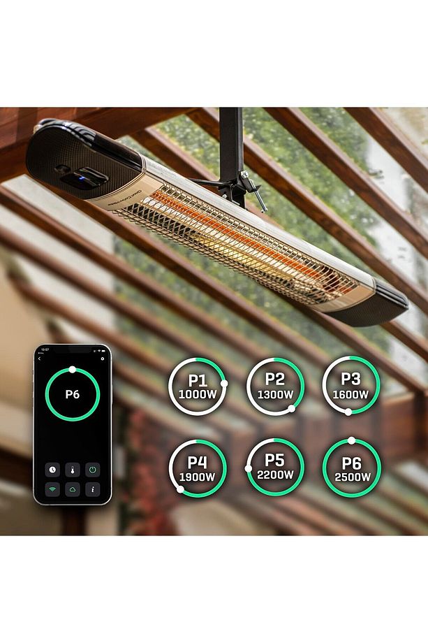Smarty-wl Infrared Elektrikli Isıtıcı Akıllı Ip55 Su Geçirmez Duvar Cafe Tipi Dış Mekan 2500w - 6