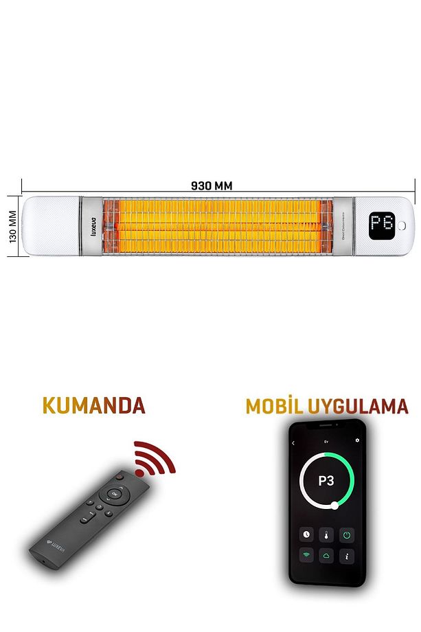 Smarty-wl Infrared Elektrikli Isıtıcı Akıllı Ip55 Su Geçirmez Duvar Cafe Tipi Dış Mekan 2500w - 3