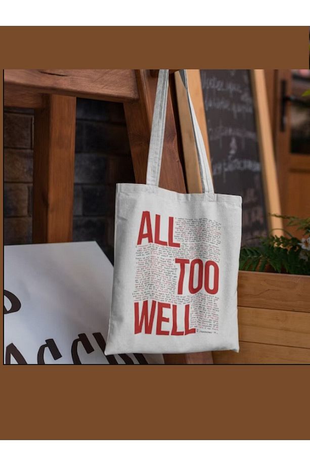 Taylor Swift All Too Well Tasarımlı Tote Bag Bez Çanta - 5
