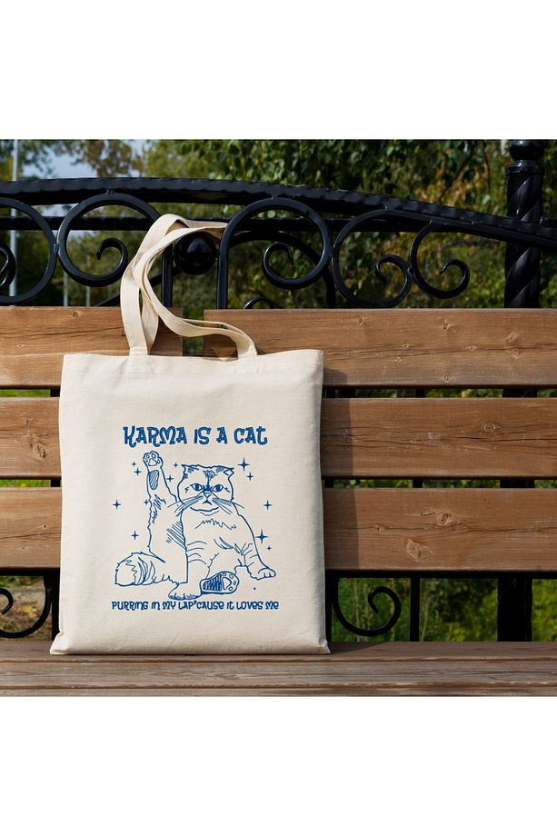 Karma Is A Cat Taylor Swift Tote Bag Bez Çanta - 2