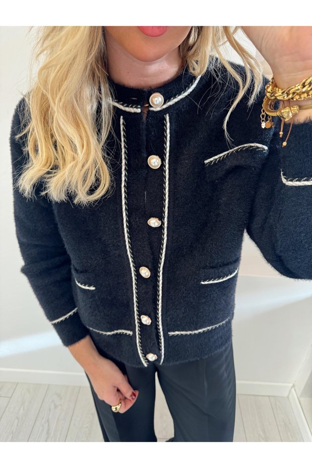 Pearl Buttoned Knitwear Cardigan Jacket