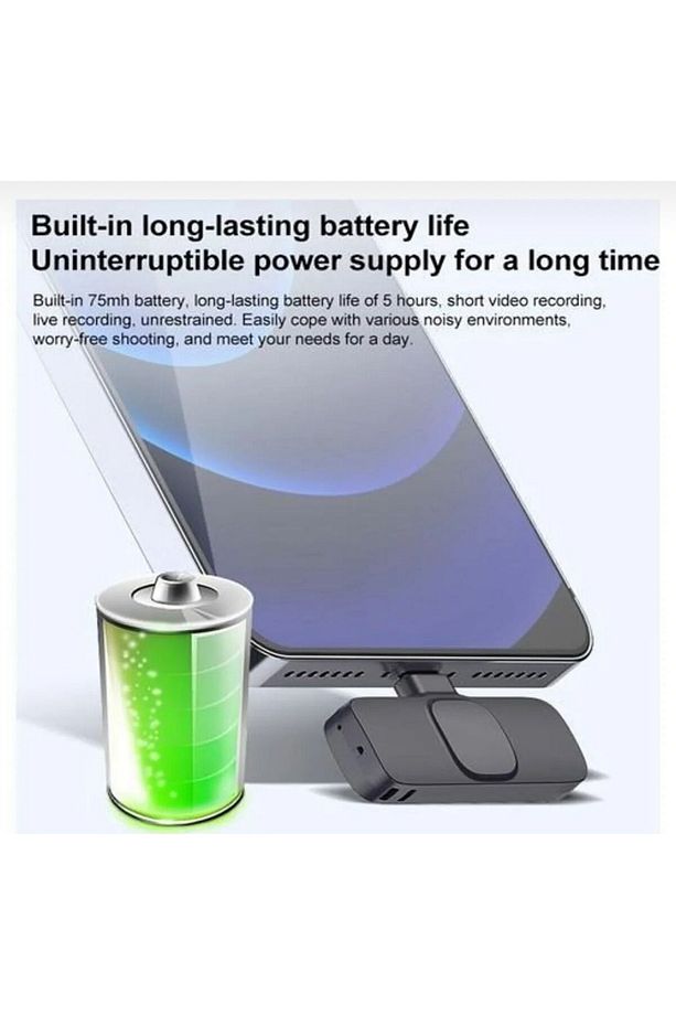 Kablosuz Yaka Mikrofonu Lightning Iphone 11 ,12,13,14 Uyumlu Mini Mikrofon - 4