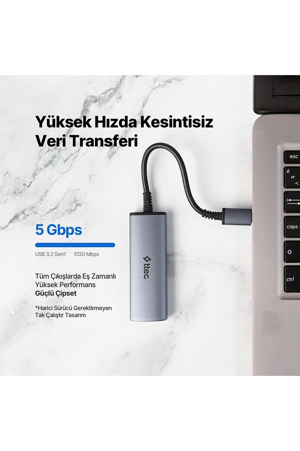 Pd 100w 4in1 Type-c To Dönüştürücü Hub Type-c To Pd3.0 4k Hdmı Usb-a 3.2 Usb Çoğaltıcı Görüntü - 5