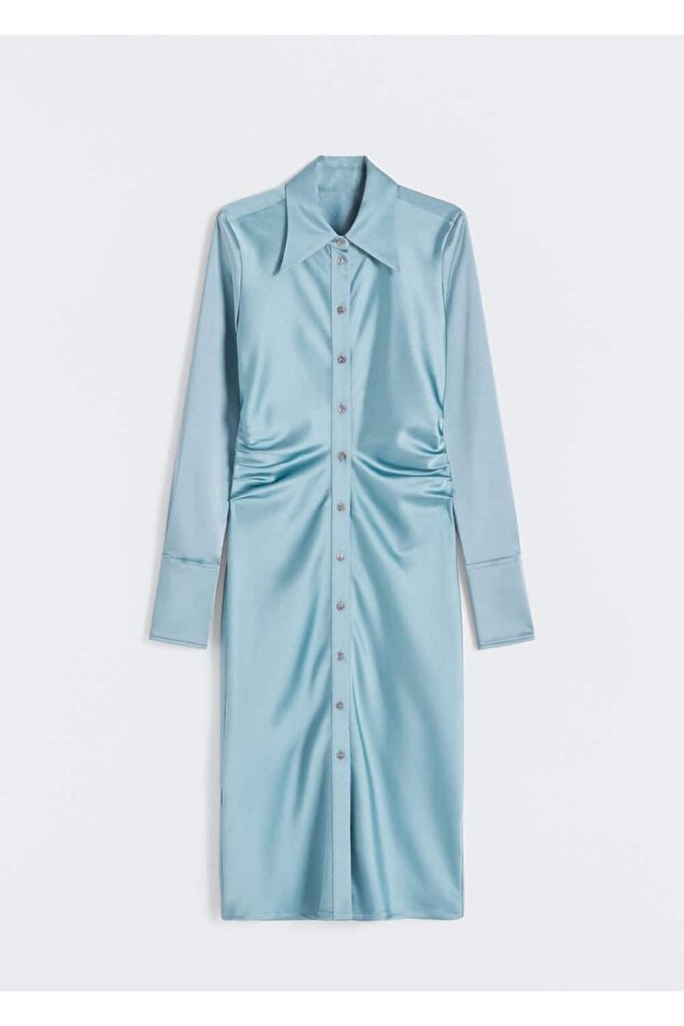 Dar kesim gömlek elbise - 3