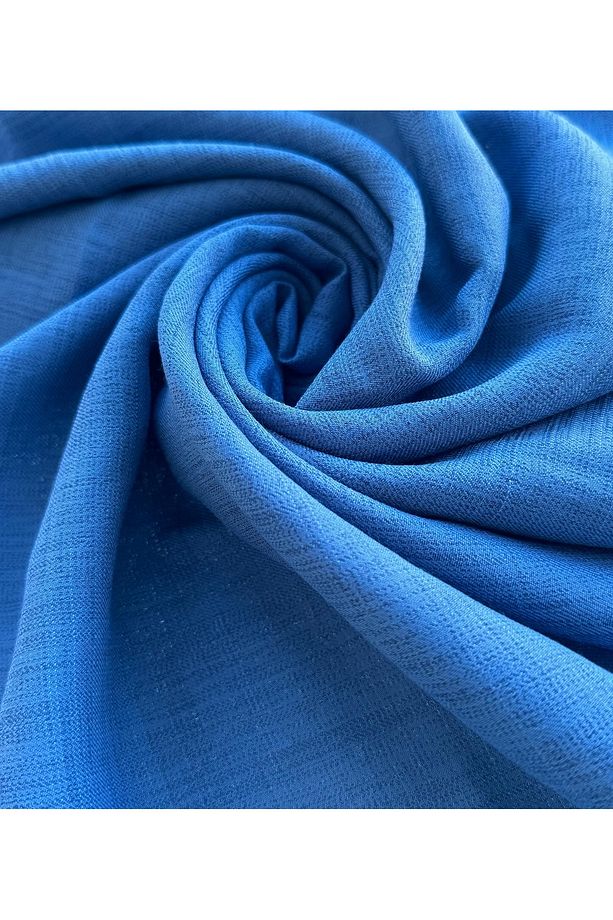 Keten Görünümlü Polyester Kumaş Mavi 1 Metre - 1