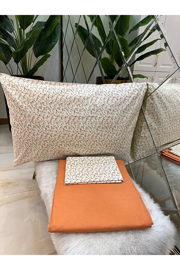100% Cotton Double Elasticless Sheet and Pillow Set