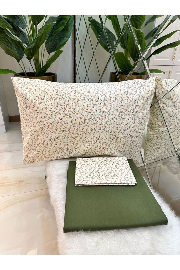 100% Cotton Double Elasticless Sheet and Pillow Set