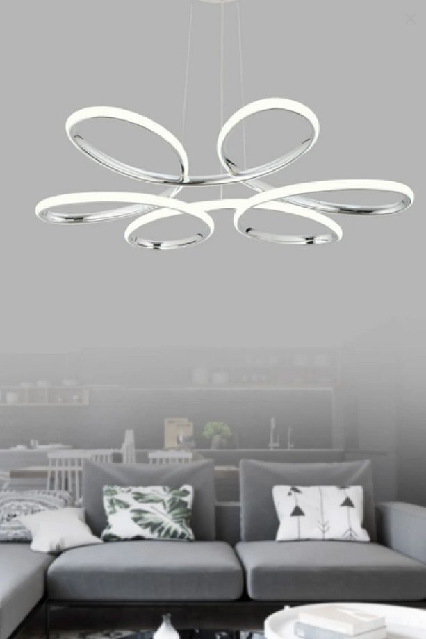 AYDINLATMA PAPATYA LEDLİ KROM (ÜÇ RENK YANAR) LED AVİZE - 3