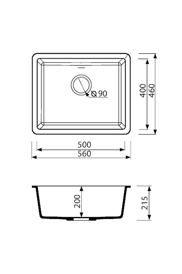 BLO -50/40 TEK GÖZ GRANİT EVYE  ANTRASİT - 2