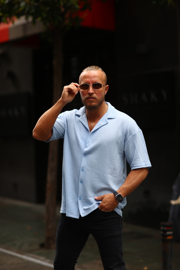 قميص منقوش كبير الحجم للرجال - 6