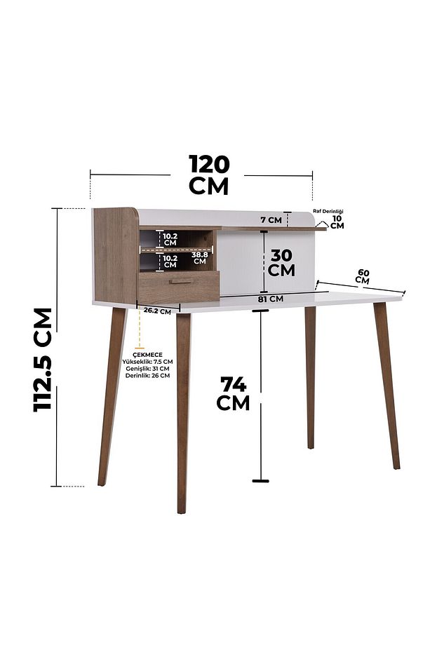 Bella Çalışma Masası - Ceviz - 7