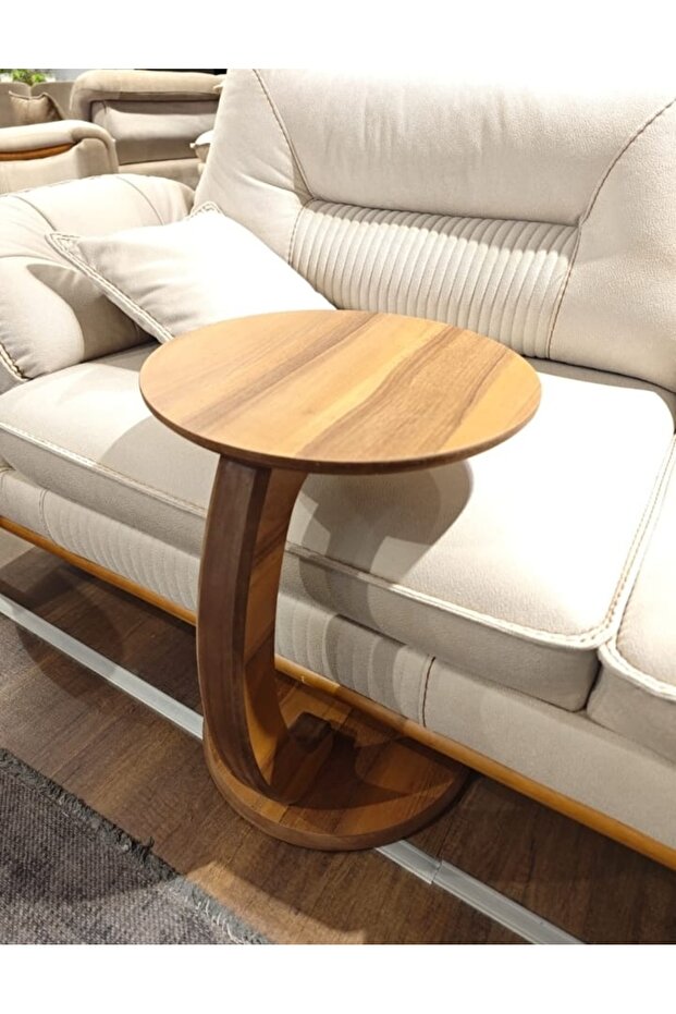 MDF Tembellik Yan Sehpa Tekerlekli C Zigon Sehpa - 1