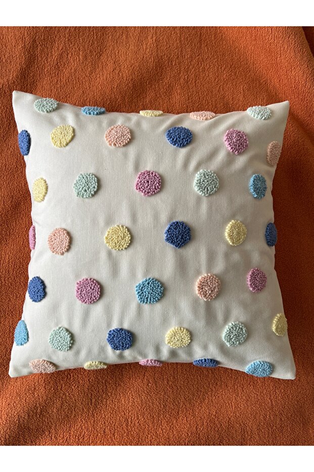 Decorative Throw Pillow Case Embroidered with Punch Embroidery (100% Handwork -45X45) Model: Ppk017001