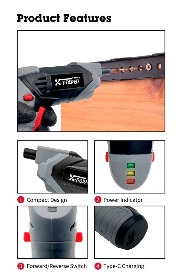 Şarjlı Pratik Mini tornavida matkap kablosuz elektrikli tornavida seti Taşınabilir Matkap - 8