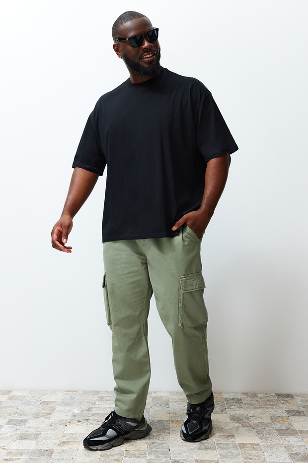 Siyah Büyük Beden Oversize/Geniş Kesim Rahat Çiçek Baskılı %100 Pamuklu T-Shirt TMNSS23TS00136 - 5