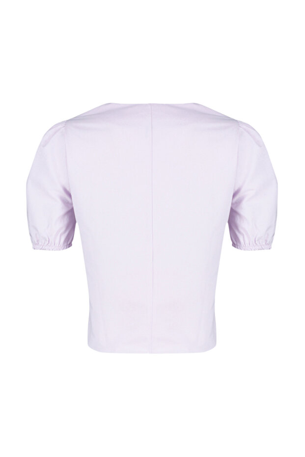 Lila Yaka Detaylı Dokuma Bluz TWOSS24BZ00335 - 8
