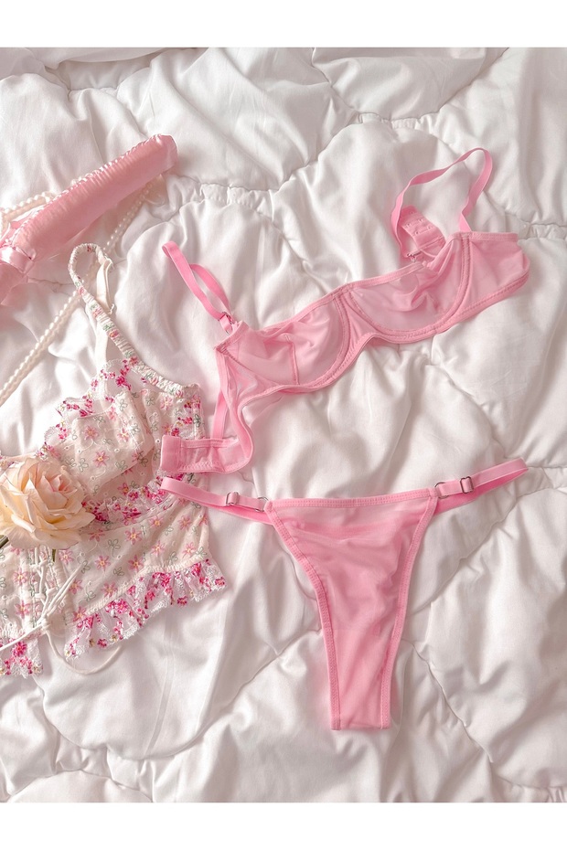 Basic Pink Balenli Bra Set - 6