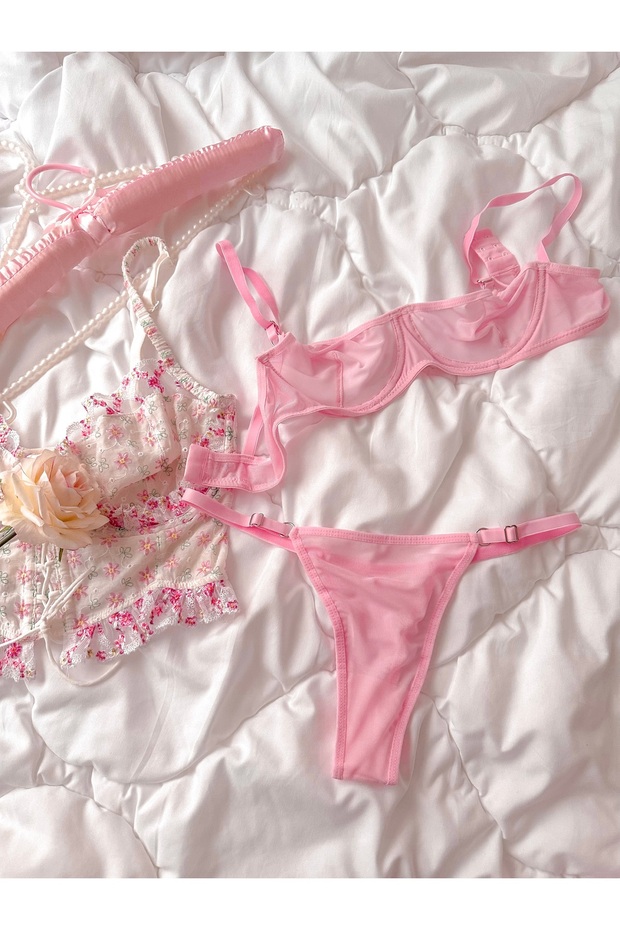 Basic Pink Balenli Bra Set - 7