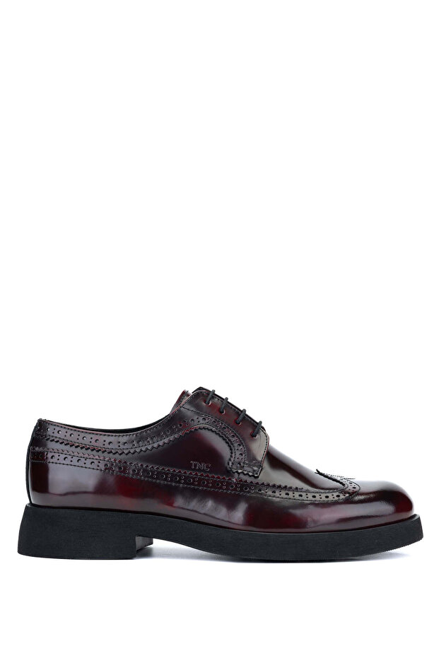 Men's Genuine Leather Claret Red Casual Shoes