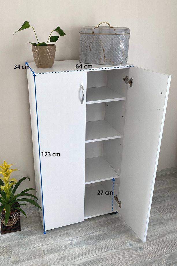 Irmak 2 Kapılı Çok Amaçlı Dolap Ayakkabılık Dolabı Dolap 2 Kapaklı 4 Gözlü Ayakkabılık - 3