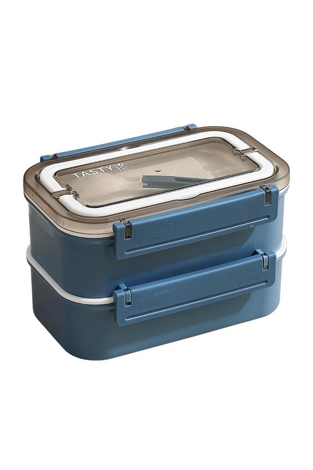 Bento 1600ml Lunchbox Yeni Koleksiyon 2 Katlı 4 Bölmeli Çelik Sefer Tası Yemek Kutusu - 1
