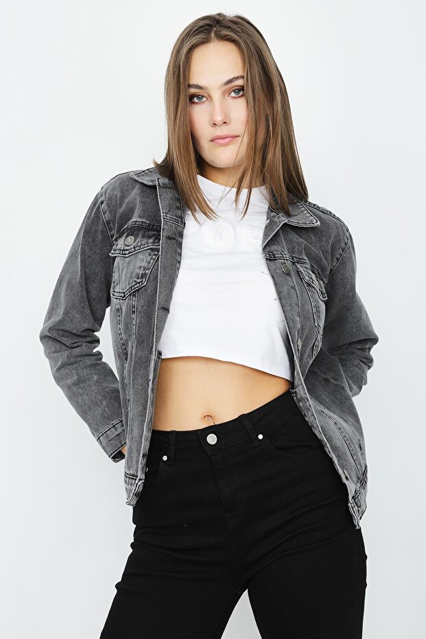 Kadın Oversize Denim Ceket - 2