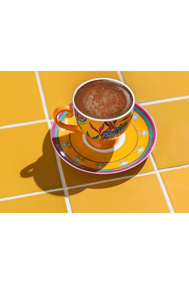 Eotic Wild New Bone China 2'li Kahve Fincan Takımı Sarı - 2