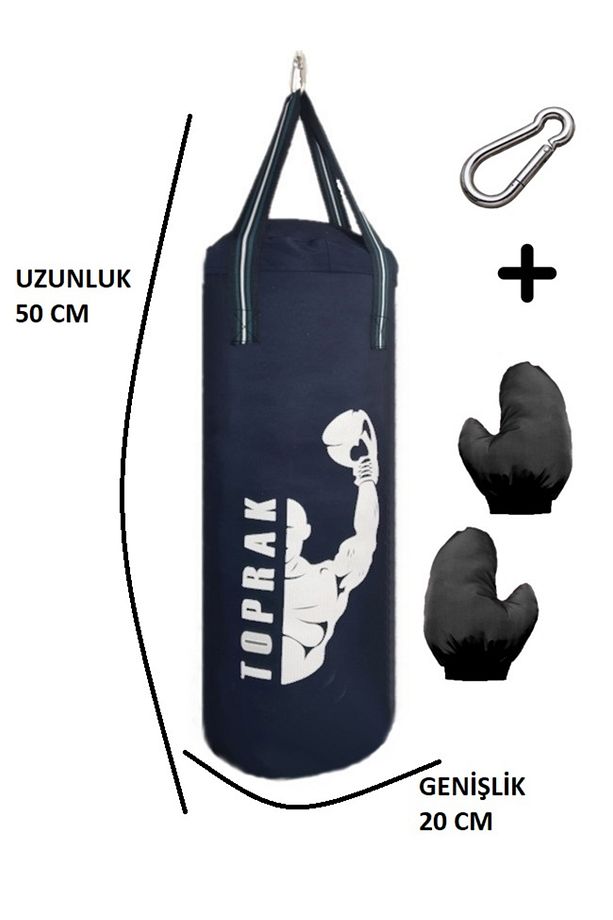 5-9 Yaş Arasına Uygun 50x20 Cm Boks Torbası Eldiven ve Askı Aparatıyla Beraber - 1