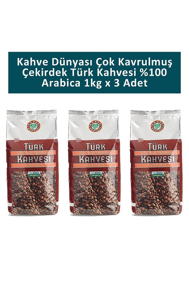 Çok Kavrulmuş Türk Kahvesi 1 kg x 3 Adet - 1