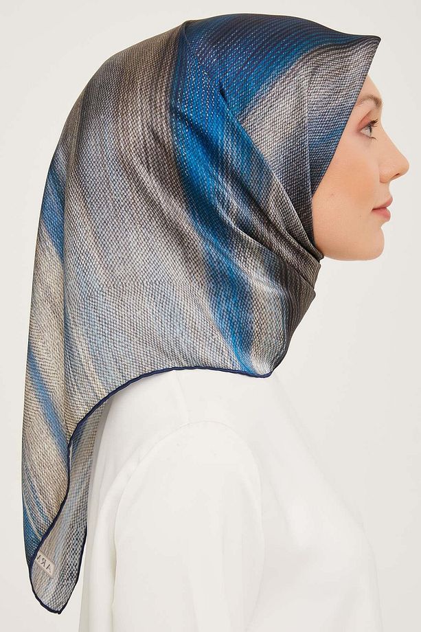 - Ipek Eşarp 2023/2024 Sonbahar Kış Twill Ipek Mavi 9017-05 - 2
