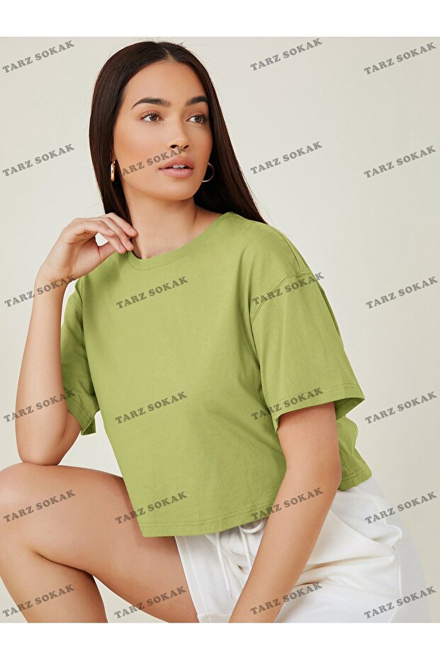 Cultură COD- 232913   Bumbac Drop Umăr Solid Scurt - 3