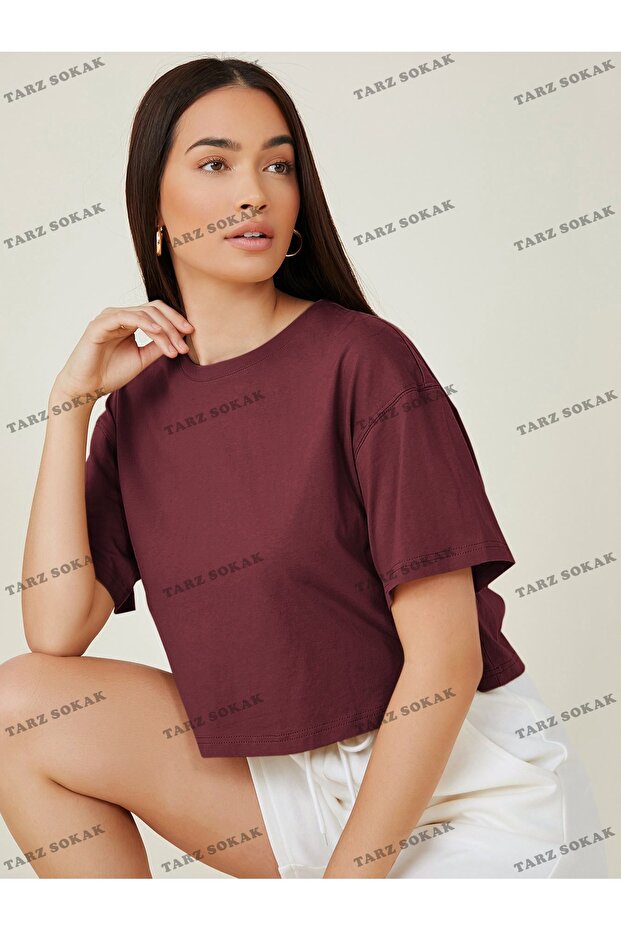 Cultură COD- 232913   Bumbac Drop Umăr Solid Scurt - 4