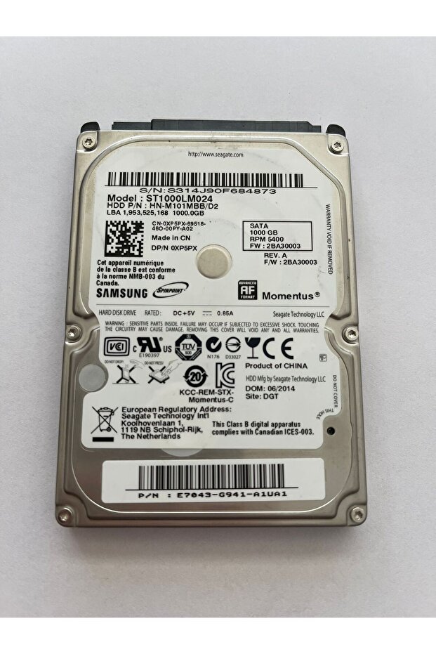 1TB 2.5" Notebook Harddisk 2.El - 1