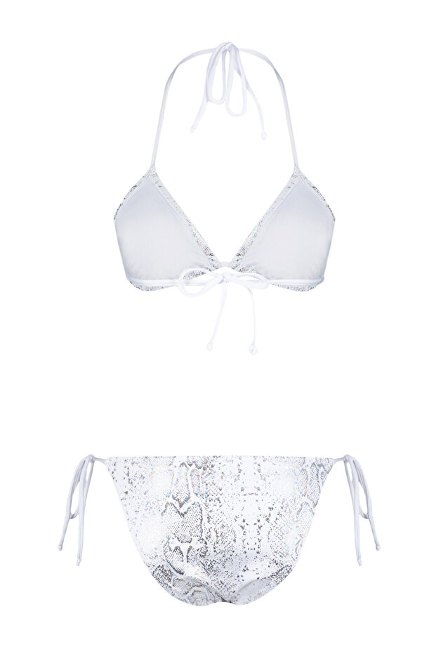 Yılan Desenli Üçgen Kaplı Brazilian Düşük Bel Bikini Takımı TBESS24BT00076 - 7
