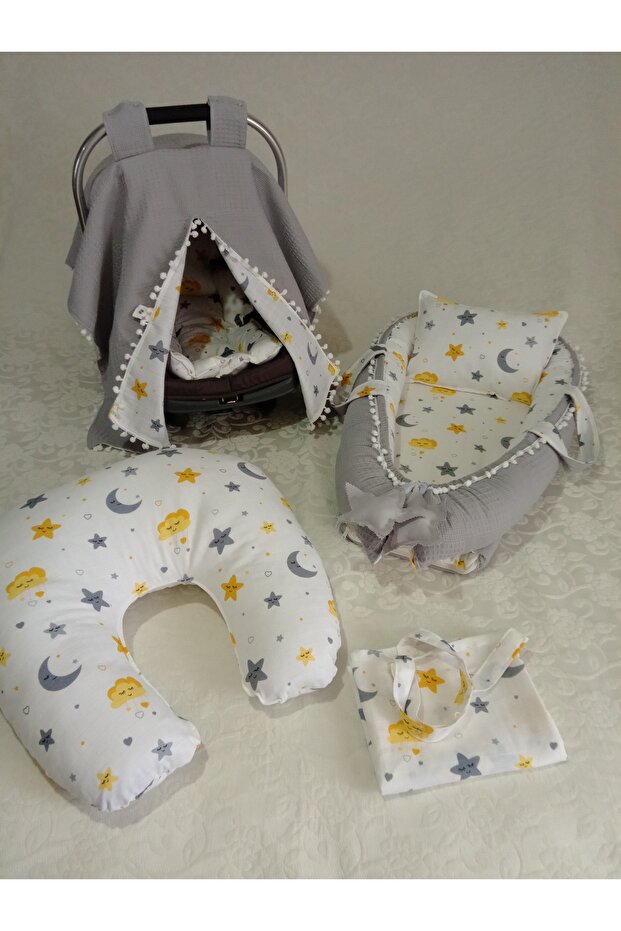غطاء عربة الأطفال وسادة عربة الأطفال BABYNEST ووسادة الرضاعة الطبيعية مريلة الرضاعة