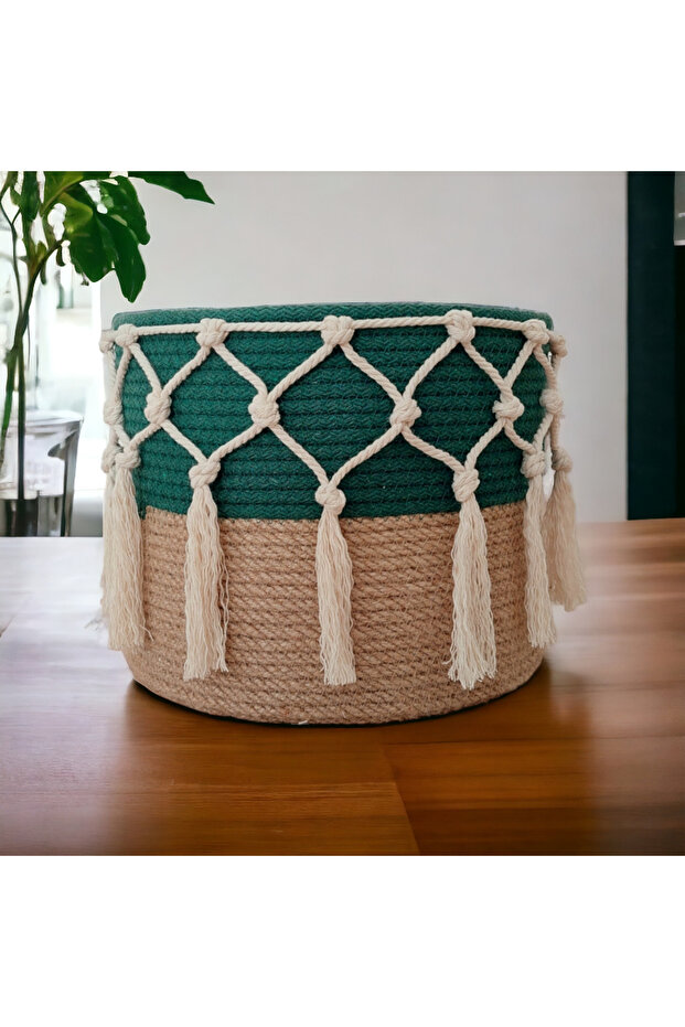 Flowerpot, Handmade Wicker Basket, Decorative Basket, Organizer, Bohemian, 25X20 cm