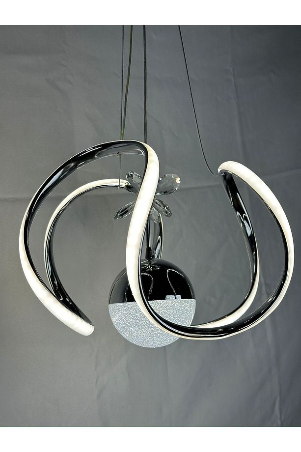 Modern Tekli Sarkıt Power Led Avize Gümüş Krom 3 Renk (BEYAZ,SARI,G.IŞIĞI). Ledli Avize. - 4
