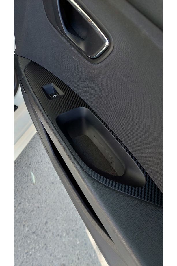 Seat Leon Mk3-3.5-2013-2020 Iç Trim Kaplama Sticker Seti- 4 Kapı Iç Tutma Kısımları-mat Karbon Siyah - 7