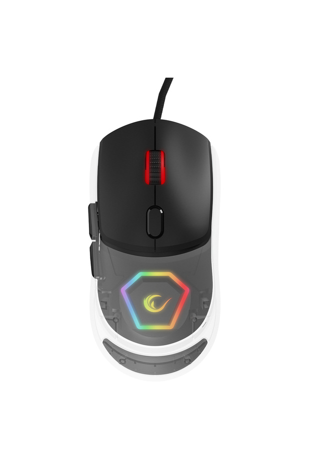 Hyalo M1 Siyah Değiştirilebilir 3 Kapaklı RGB 12000 DPI Gaming Oyuncu Mouse - 2