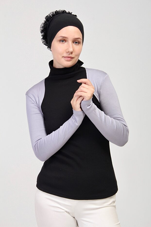 Long Sleeve Hijab Bolero-grey