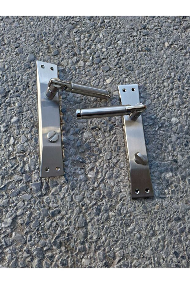 Sofuoğlu Şebboy Mirrored Nickel Satin (BATHROOM-WC) Door Handle (Left) Aluminum / Steel