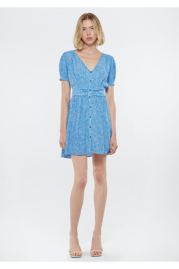 Baskılı Mavi Elbise 1310322-84681 - 2