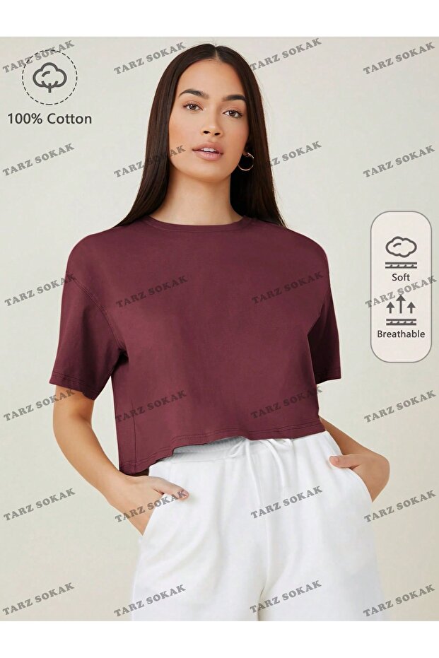 Cultură COD- 232913   Bumbac Drop Umăr Solid Scurt - 1