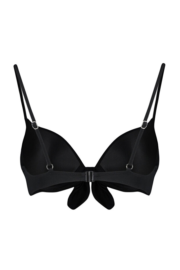 Siyah Fiyonklu Balconette Kaplı Basic Bikini Üstü TBESS24BU00161 - 7