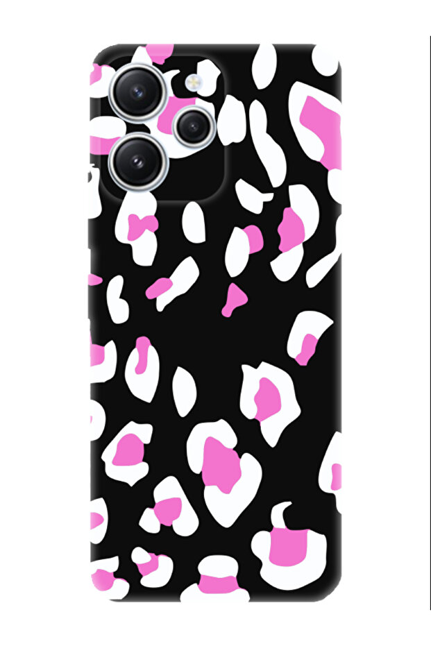 Redmi 12 Leopard Pattern Black Phone Case - 1