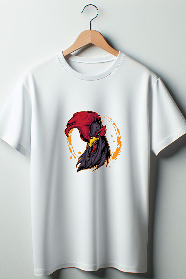 Rooster Printed Printed Oversize T-Shirt