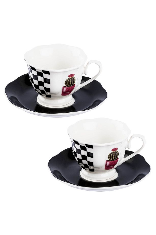012-01-2Lİ WHITE AND BLACK NEW BONE KAHVE FİNCAN TAKIMI - 1