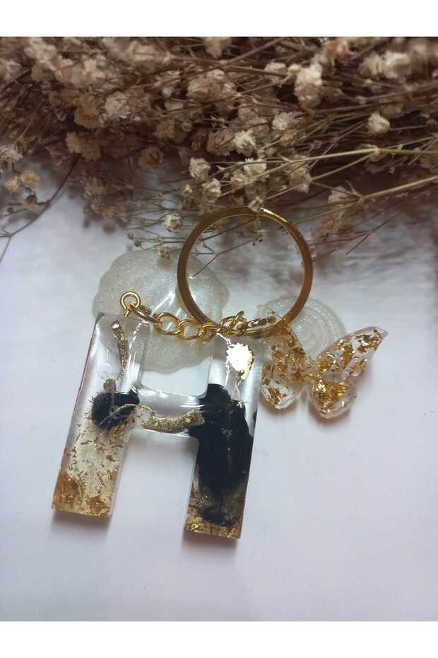 سلسلة مفاتيح إيبوكسي H مصنوعة يدويًا - 1